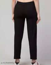 Cotton blend women's trousers, solid color, Liky FASHION with pockets, sizes XS-XXXL (32-36 waist)